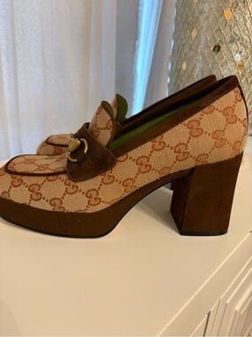 Gucci Houdan Platform Loafer Heels